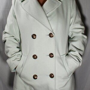 Merona Medium Light Mint Double-Breasted Wool Coat - Chic and Cozy